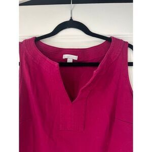 NY&Co Magenta Fuschia Sleeveness V-neck Sheath Work Dress size L